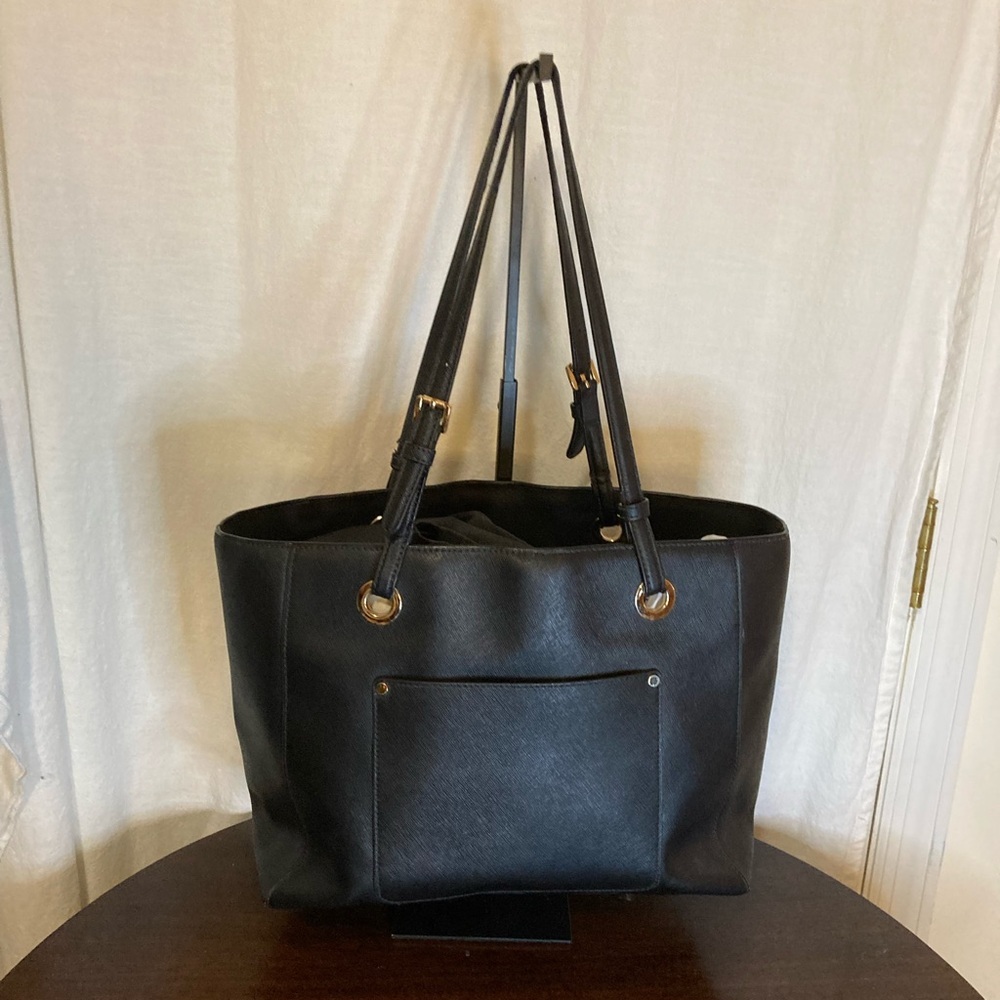 MICHAEL KORS CANVAS TOTE SHOULDERBAG BLACK LARGE PRELOVED - Picture 2 of 12